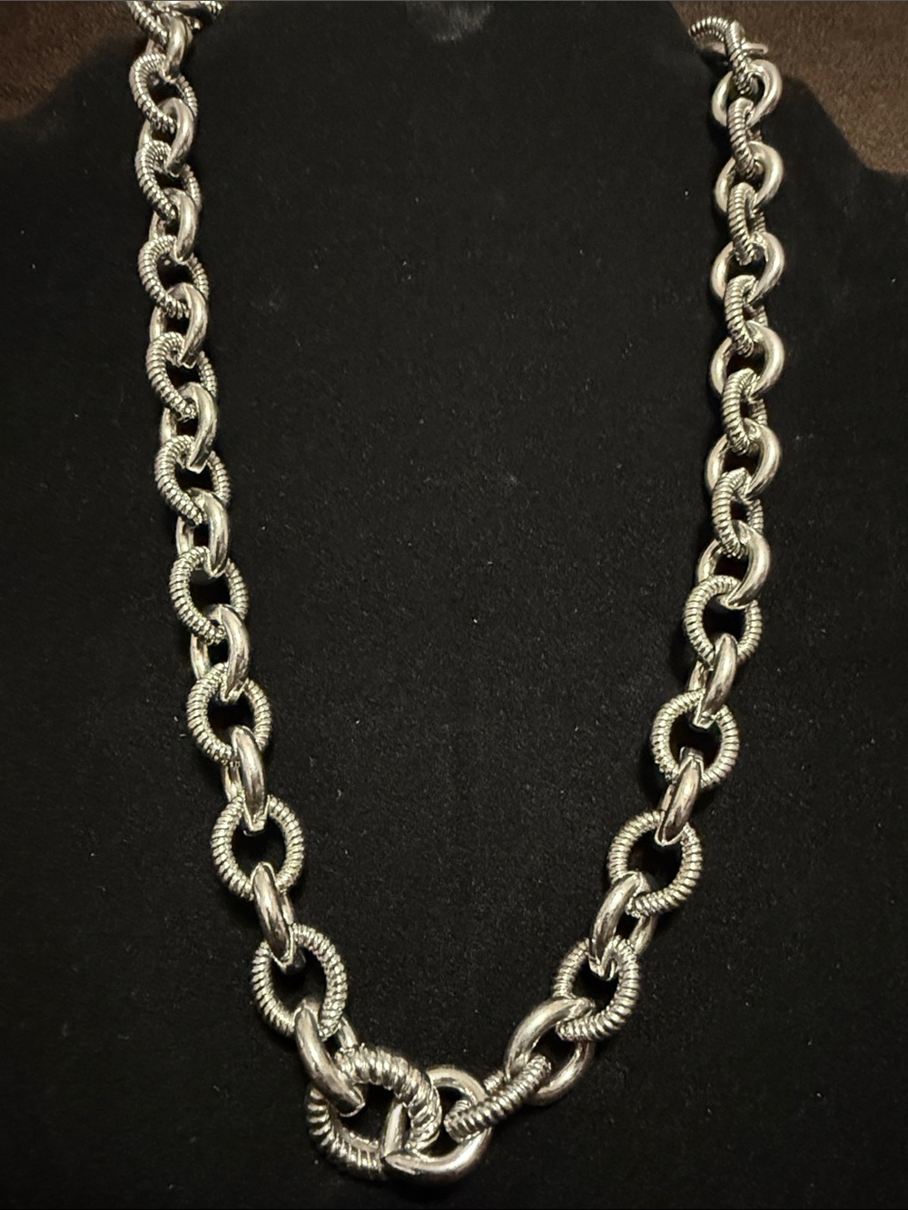 Judith Ripka Sterling Silver Rope-Link Necklace - Heavy!